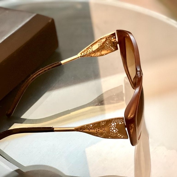 New!Original&Authentic Burberry Gabardine Collection Sunglasses Fine GoldDesign - Picture 7 of 8